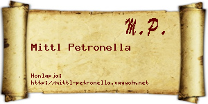 Mittl Petronella névjegykártya